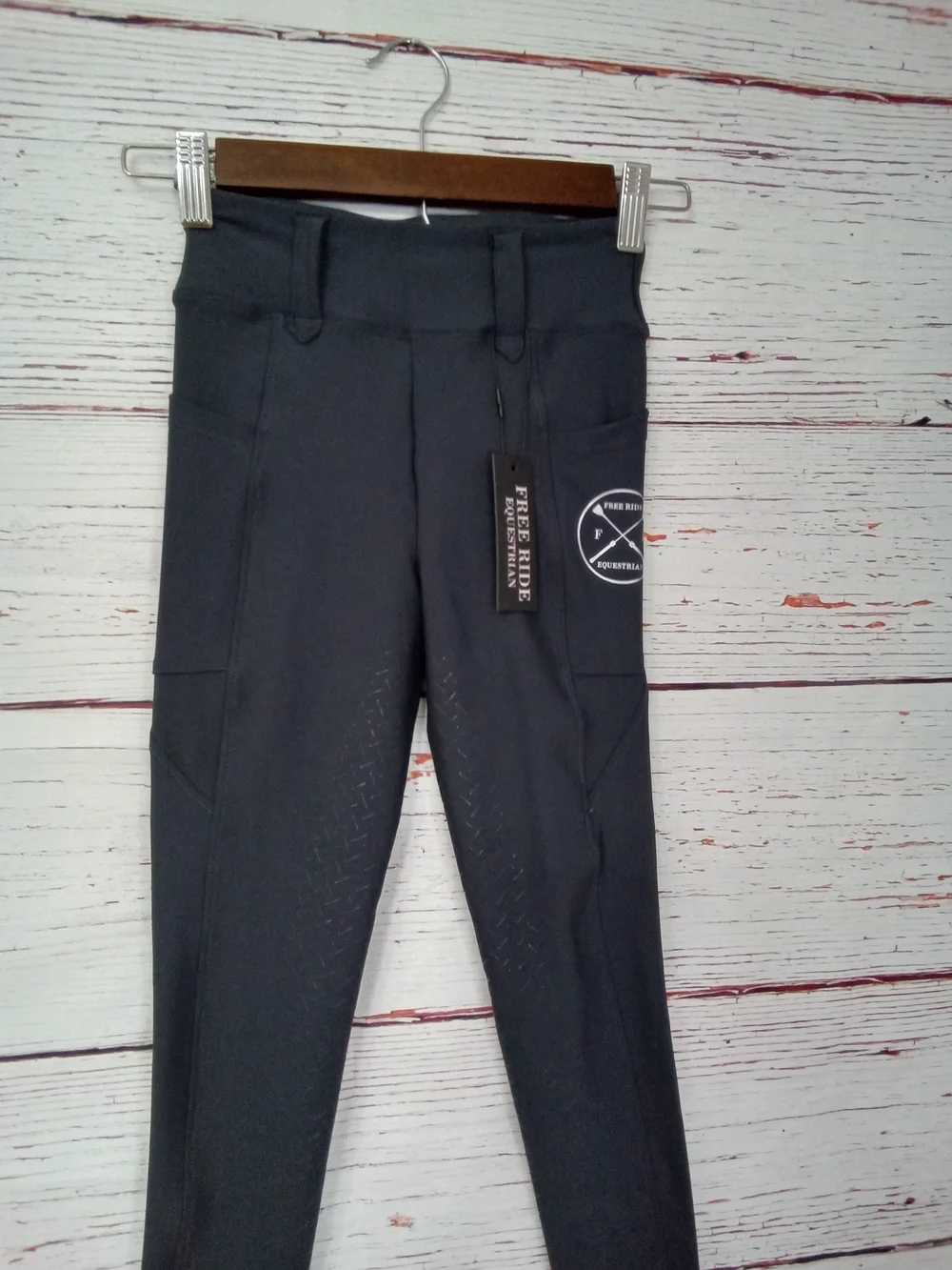 NWT Free Ride Equestrian Kids Full Seat Riding Breeches Black Size 8-9